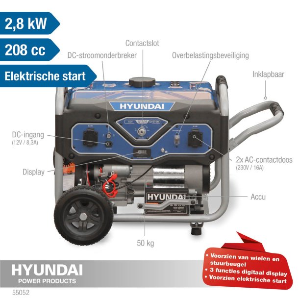 HYUNDAI Generator 3,0 KW med elstart