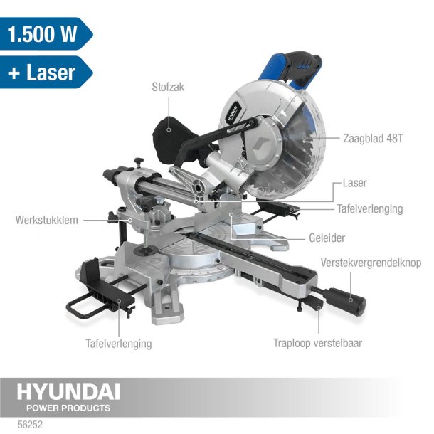 HYUNDAI Kap Geringssav 1500 watt 210 mm.