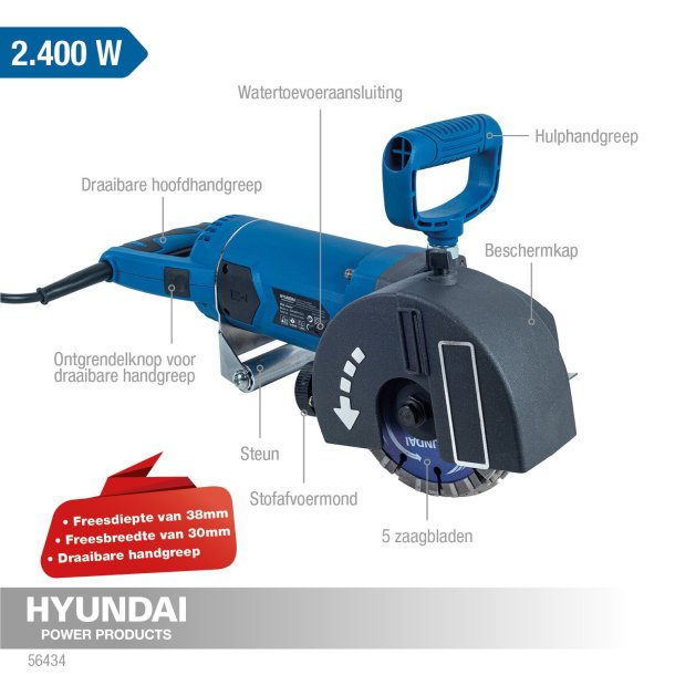 HYUNDAI murrillefrser 2400 watt 8-42 mm. dybde. 230 volt 
