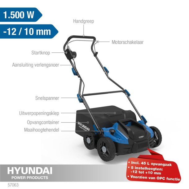 HYUNDAI plnelufter &amp; vertikalskrer 1500 watt 230 volt