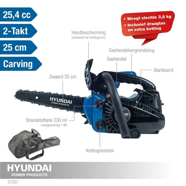 HYUNDAI Benzin kdesav udskring 25,4 CC 25 cm. 
