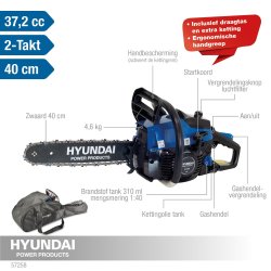 HYUNDAI Benzin kdesav 37,2 CC 40 cm.
